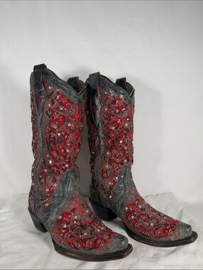 Corral Women's Red Sequined Boots
